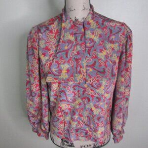 Chris Collars Vintage Blouse 6 Paisley Button Up